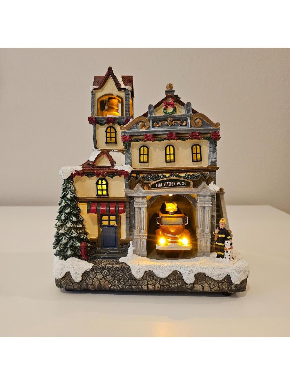 Collectible, Carole Towne Christmas Fire Station No. 24 Lights up Plays 8 songs